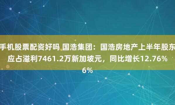 手机股票配资好吗 国浩集团：国浩房地产上半年股东应占溢利7461.2万新加坡元，同比增长12.76%