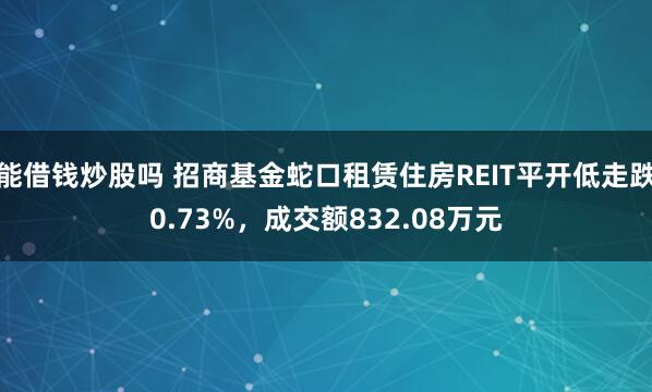 能借钱炒股吗 招商基金蛇口租赁住房REIT平开低走跌0.73%，成交额832.08万元