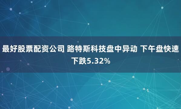 最好股票配资公司 路特斯科技盘中异动 下午盘快速下跌5.32%