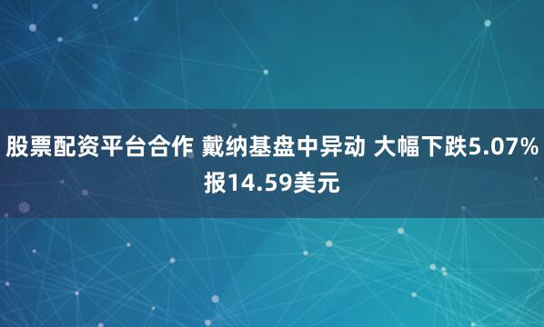 股票配资平台合作 戴纳基盘中异动 大幅下跌5.07%报14.59美元