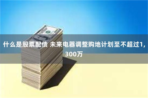 什么是股票配债 未来电器调整购地计划至不超过1,300万